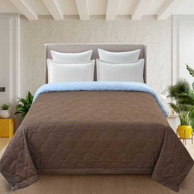 Home Stylish Floral Double Comforter for  AC Room(Microfiber, Firozi)
