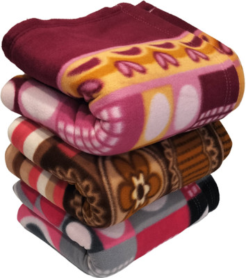 HOMIEE Floral Single Fleece Blanket for  Heavy Winter(Polyester, 3 set type-1)