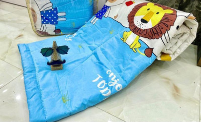 BLENZZA DECO Printed Single Comforter for  AC Room(Microfiber, Blue Lion)