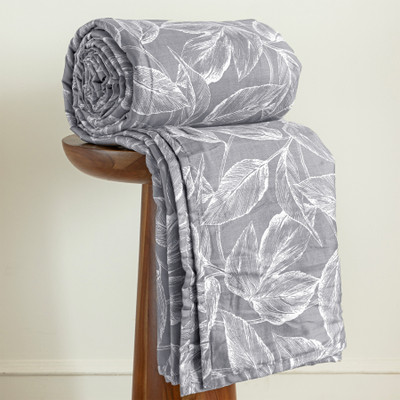 HOMEMONDE Printed Double Dohar for  AC Room(Cotton, Grey)