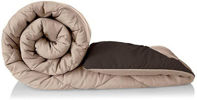 Comfowell Solid Single Comforter for  Mild Winter(Poly Cotton, Brown & Beige)