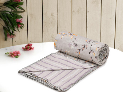 RRC Printed Single Dohar for  AC Room(Microfiber, Grey, Orange)