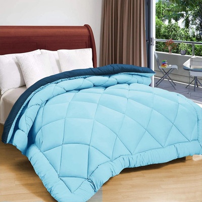 Flipkart SmartBuy Solid Double Comforter for  AC Room(Microfiber, Dark+Blue(Aqua))
