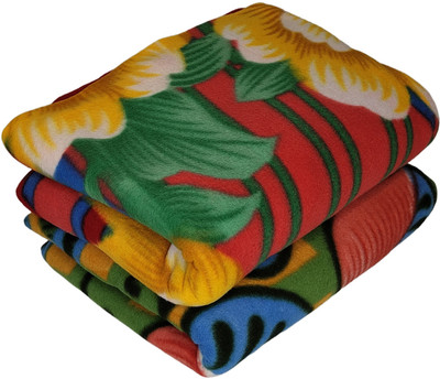 SIMAM Solid Single Fleece Blanket for  Heavy Winter(Polyester, 2 Printed)