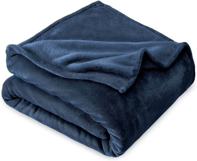 VAS COLLECTIONS Solid Single AC Blanket for  Heavy Winter(Polyester, Blue)