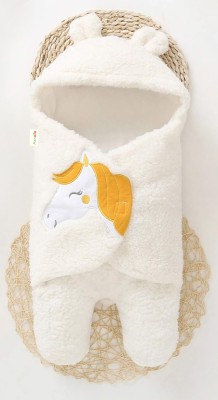 Oyo Baby Solid Single Woollen Blanket for  Mild Winter(Woollen Blend, White Unicorn)