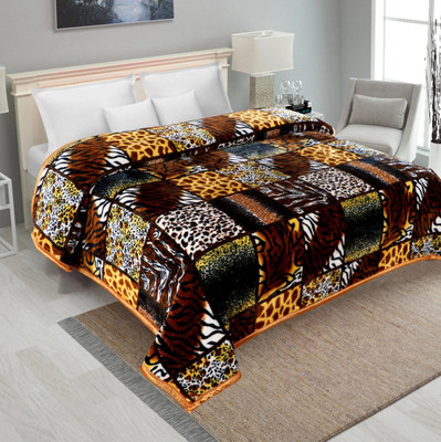 IWS Printed Double Mink Blanket for  Mild Winter(Woollen Blend, Multicolor)