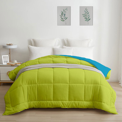 My Trident Solid Queen Comforter for  AC Room(Polyester, Aqua Lush)
