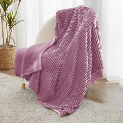 BSB HOME Solid Single Sherpa Blanket for  Mild Winter(Polyester, Pink & Pink)