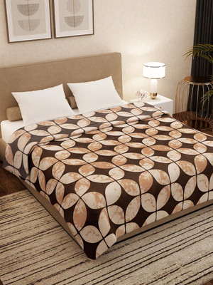 Story@home Printed Double AC Blanket for  AC Room(Polyester, Brown, Beige)