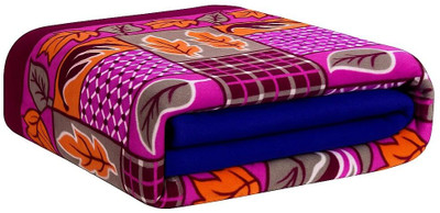 LIFECRAFT HOME FURNISHINGS Floral Single Fleece Blanket for  Mild Winter(Polyester, leaf and geometric design)
