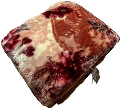 Comfowell Printed Double Mink Blanket for  Heavy Winter(Polyester, Brown White Shade)