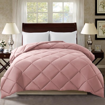 MISTIVA Solid Double Comforter for  AC Room(Polyester, DULL PINK)