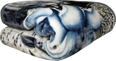 WARZMY Floral Double AC Blanket for  Heavy Winter(Polyester, Grey&Cream)