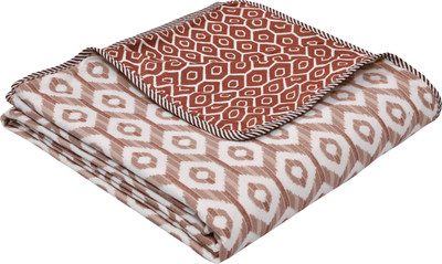Goyal handloom Printed Double Dohar for  AC Room(Cotton, Brown)
