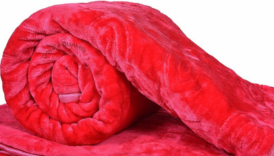 SIMAM Self Design Single Mink Blanket for  Mild Winter(Microfiber, PINK 53)