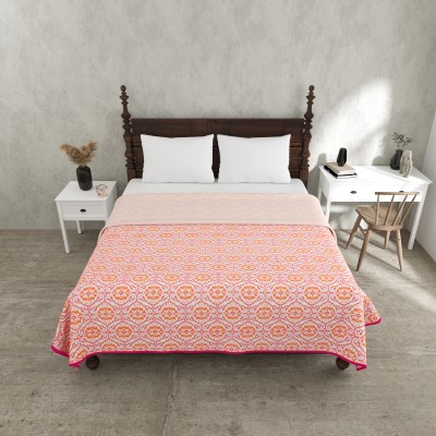JAIPUR FABRIC Abstract Double Dohar for  AC Room(Cotton, Pink)