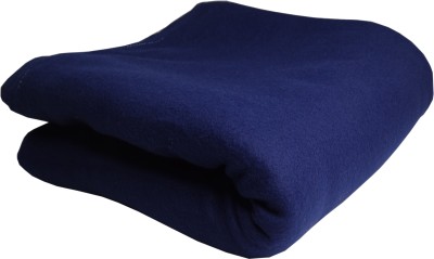 HOMIEE Solid Single Fleece Blanket for  Mild Winter(Polyester, Blue)