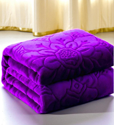 Changers Floral Double Mink Blanket for  Heavy Winter(Polyester, Purple)