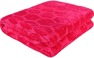 ACZO FEEL Floral Double Mink Blanket for  Heavy Winter(Microfiber, Pink)