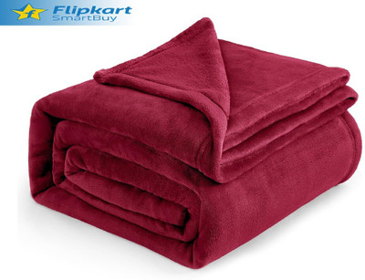 Flipkart SmartBuy Solid Single AC Blanket for  AC Room(Polyester, Red)