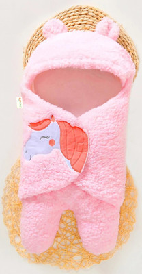 Oyo Baby Solid Single Fleece Blanket for  Mild Winter(Woollen Blend, Pink Unicorn)