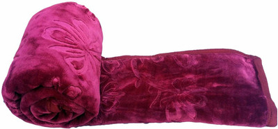 Changers Floral Single Mink Blanket for  Heavy Winter(Polyester, Purple)