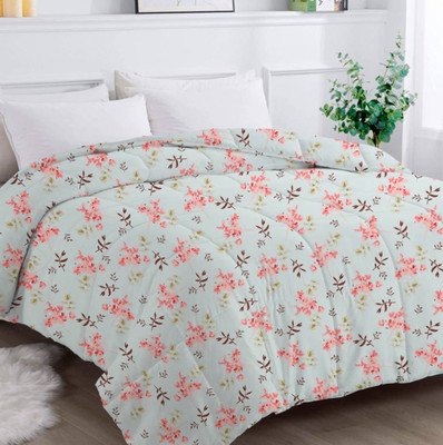 Flipkart SmartBuy Printed Double Comforter for  AC Room(Microfiber, Light Silver & Pink & Multi21)