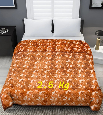 SPANGLE Printed King Mink Blanket for  Heavy Winter(Microfiber, Light Brown)