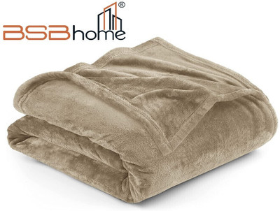 BSB HOME Solid Double AC Blanket for  Heavy Winter(Polyester, Beige)