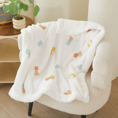 Butterthief Printed Single Crib Baby Blanket for  Heavy Winter(Microfiber, White)