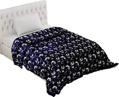 SPANGLE Printed Single AC Blanket for  AC Room(Microfiber, Blue)