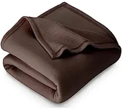 Supreme Home Collective Solid Single Coral Blanket for  Mild Winter(Polyester, Dark Brown)