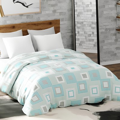 haus & kinder Geometric Single AC Blanket for  Heavy Winter(Polyester, Blue)