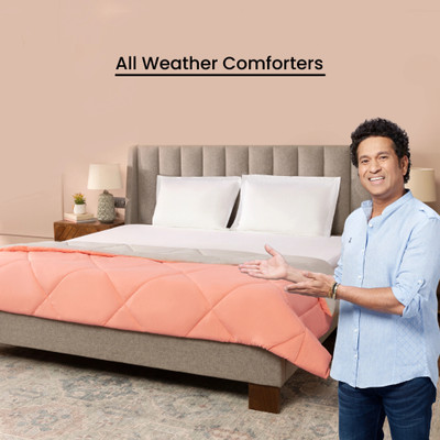 Livpure Smart Solid Single Comforter for  Heavy Winter(Polyester, Warm Pink & Cloudy� Grey)