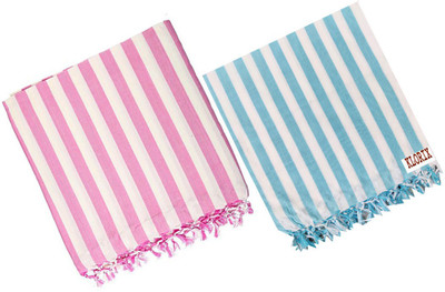 KLORIX Striped Single Top Sheet for  AC Room(Cotton, Multicolor)