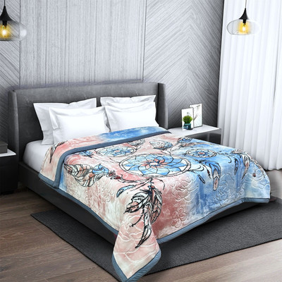 Signature Motifs Double Mink Blanket for  Heavy Winter(Microfiber, Sleepy Nights with Dream Catcher Besides(Double Layered))