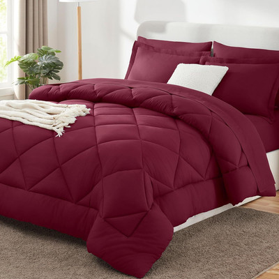 glaxy Solid Single Comforter for  Heavy Winter(Cotton, Maroon)