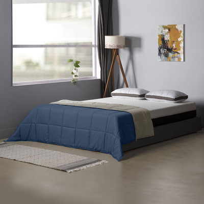 Sleepyhead Solid Single Comforter for  Heavy Winter(Microfiber, Royal Blue, Grey)