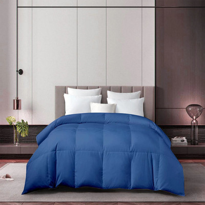 Razzai Solid King Comforter for  Heavy Winter(Microfiber, Medium Blue)