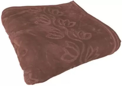 RAASO Floral Single Mink Blanket for  Mild Winter(Microfiber, Brown)