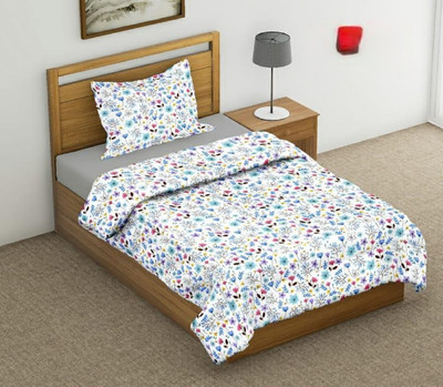 Linenovation Self Design Double Comforter for  Mild Winter(Polyester, Printed, White)