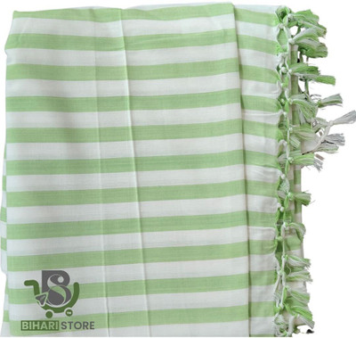 BIHARISTORE Solid Double Bhagalpuri Blanket for  AC Room(Silk, Green & White)