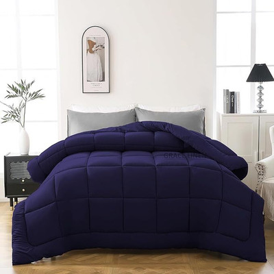 Comfowell Solid Single Comforter for  Heavy Winter(Poly Cotton, Blue)