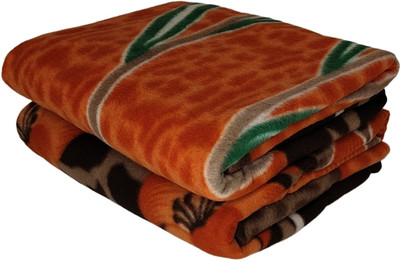 HOMIEE Solid Single Fleece Blanket for  Heavy Winter(Polyester, 2 Printed)