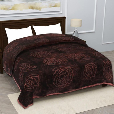 Cozy Solid Single Mink Blanket for  Heavy Winter(Microfiber, Brown)