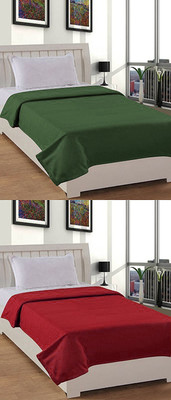 Goyal's Solid Double AC Blanket for  AC Room(Polyester, Red & Green)