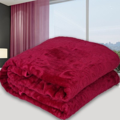 DORISTYLE Floral Double Mink Blanket for  Heavy Winter(Fur, Maroon)