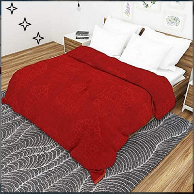 CHICERY Floral Single Mink Blanket for  Mild Winter(Microfiber, Maroon)