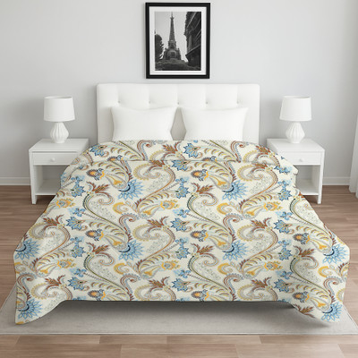 Home Stylish Geometric Double AC Blanket for  AC Room(Microfiber, Light Grey)
